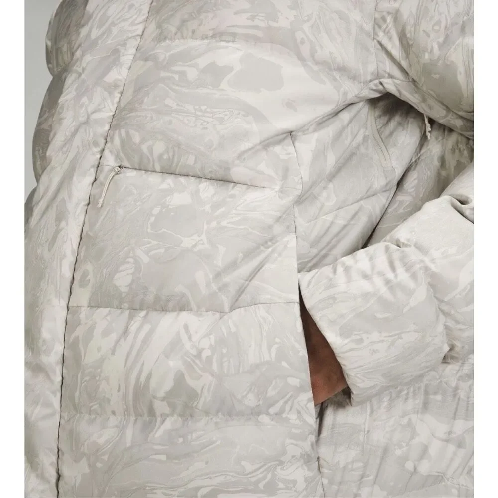 Lululemon Down Jacket Maple Metamorphosis Light Neutral Multi Men’s L Water-Repe